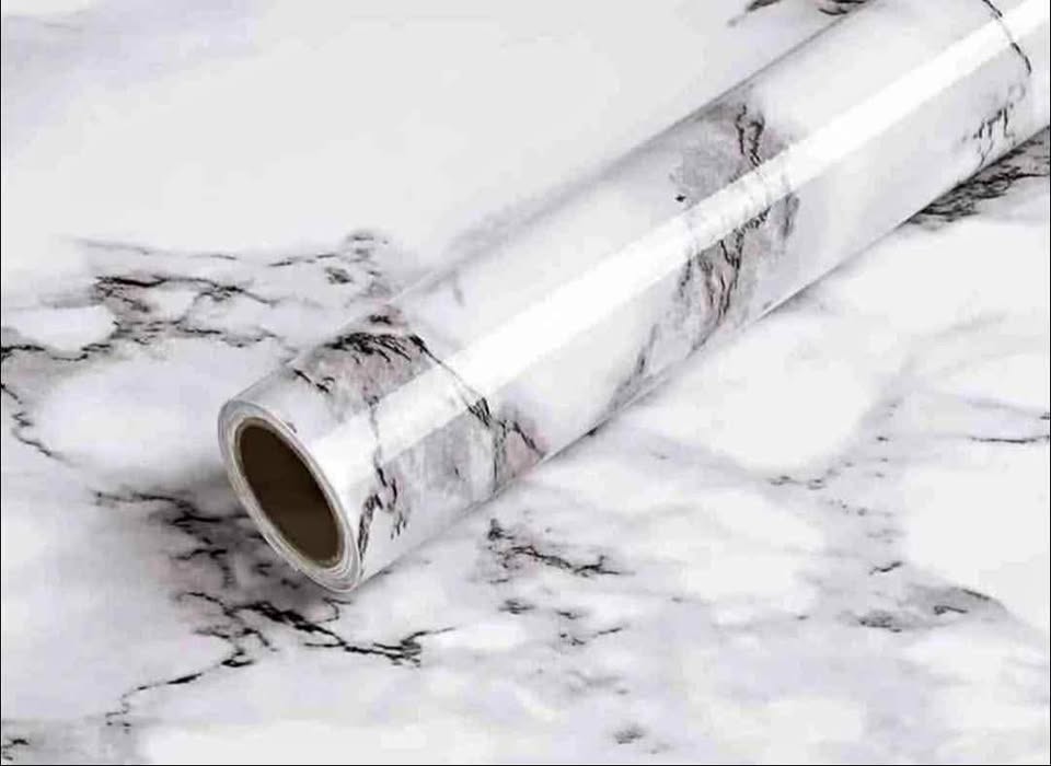 Wall Sticker Tiles Elegant Marble Stone & Artistic Designs for Kitchens Bathrooms and More 45cmx2M